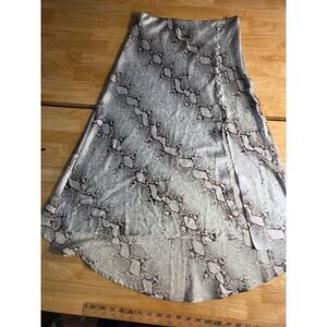 TCEC Gray Snake Print Midi Skirt